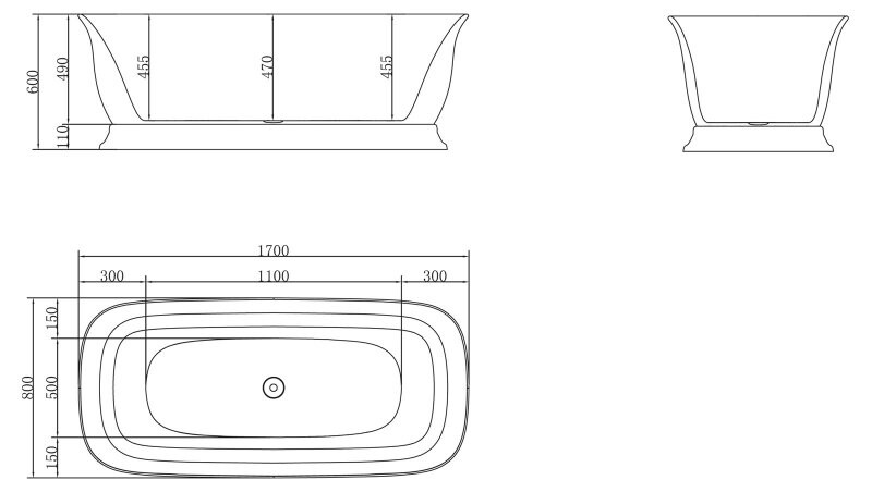 Акриловая ванна BelBagno BB400-1700-800 170x80
