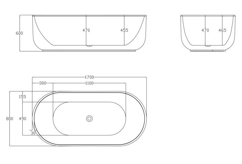 Акриловая ванна BelBagno BB401-1700-800 170x80