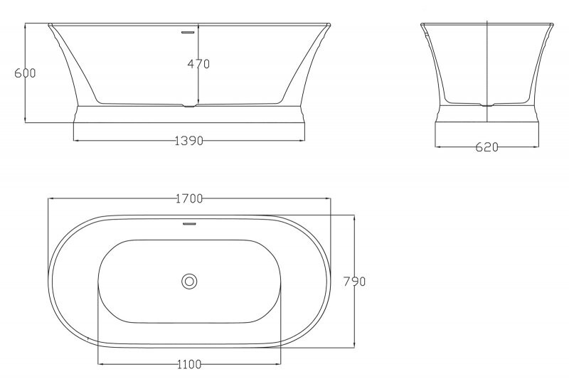 Акриловая ванна BelBagno BB402-1700-790 170x79