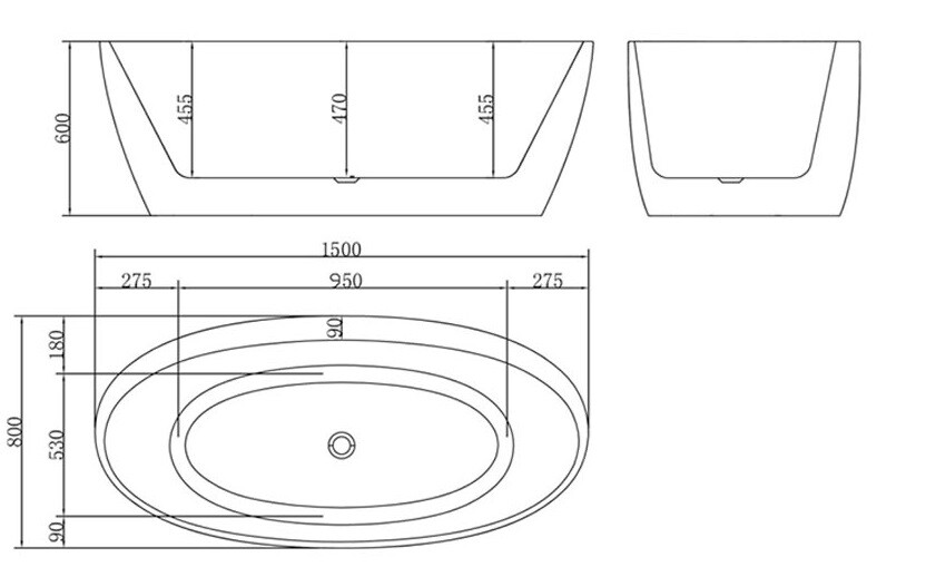 Акриловая ванна BelBagno BB404-1500-800 150x80