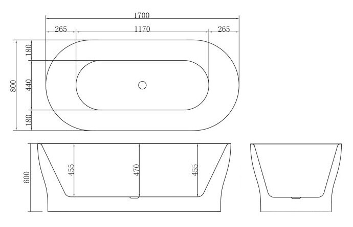 Акриловая ванна BelBagno BB405-1700-800 170x80