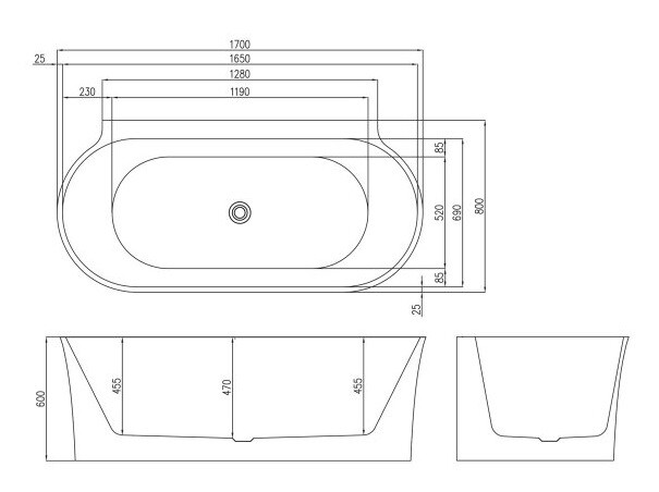 Акриловая ванна BelBagno BB409-1700-800 170x80