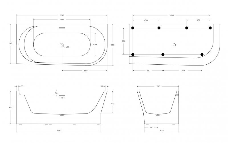 Акриловая ванна BelBagno BB410-1700-780-L 170x78