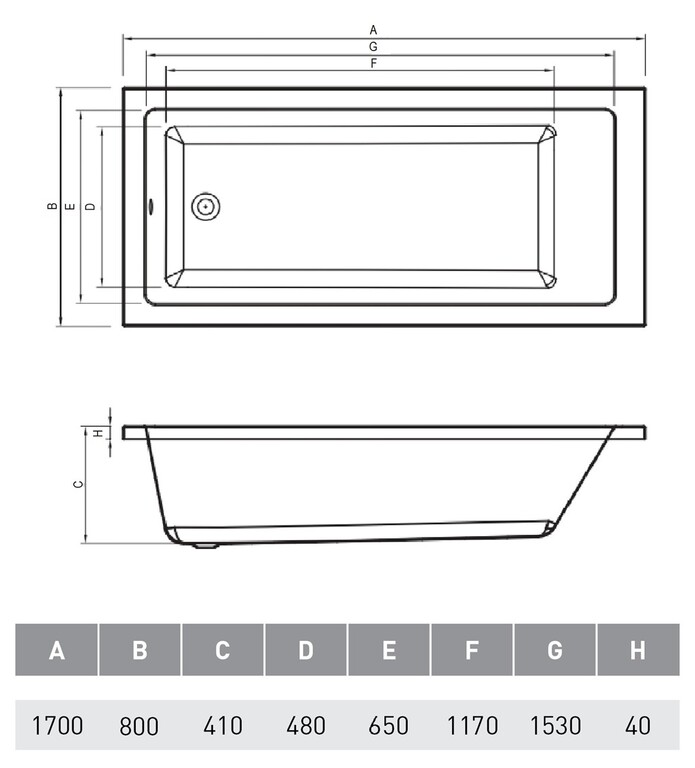 Акриловая ванна Relisan Bella 170x80