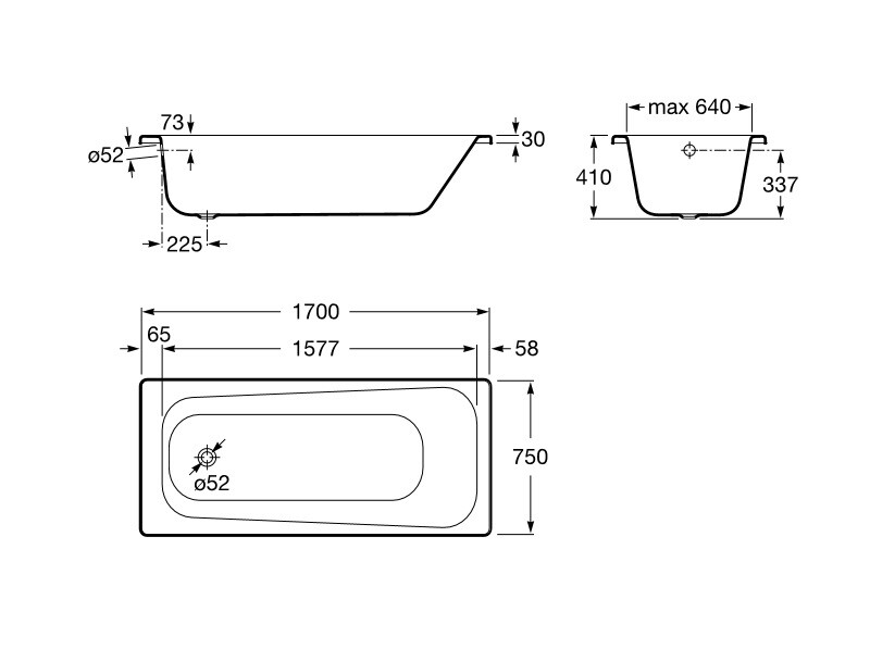 Стальная ванна Roca Body Plus 170x75 237950000