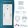 Ванна из искусственного камня Delice Bravo 160x70 матовая с черными ручками DLR330033RB-M