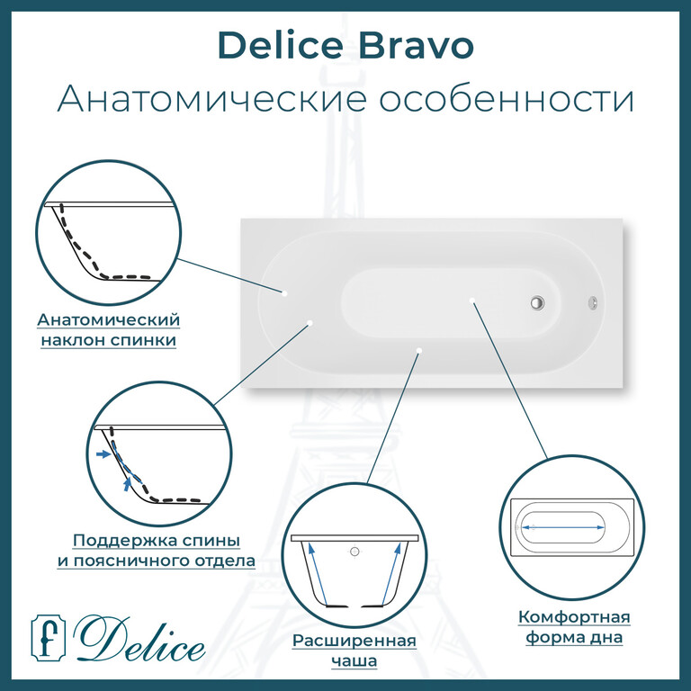 Ванна из искусственного камня Delice Bravo 190x90 матовая DLR330039-M