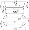 Ванна из искусственного камня Фэма Феррара 171x82 на подиуме