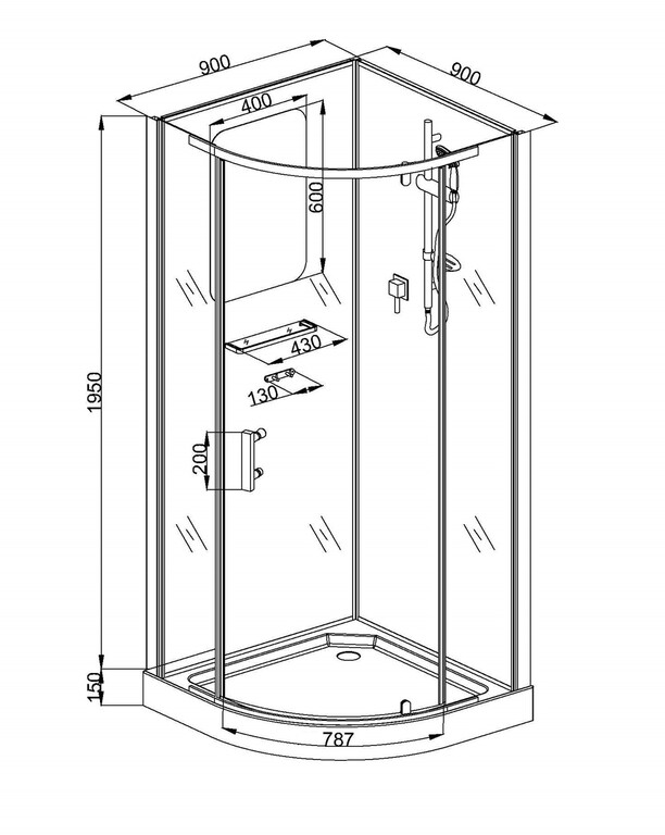 Душевая кабина CeruttiSpa Korra 90T 90x90