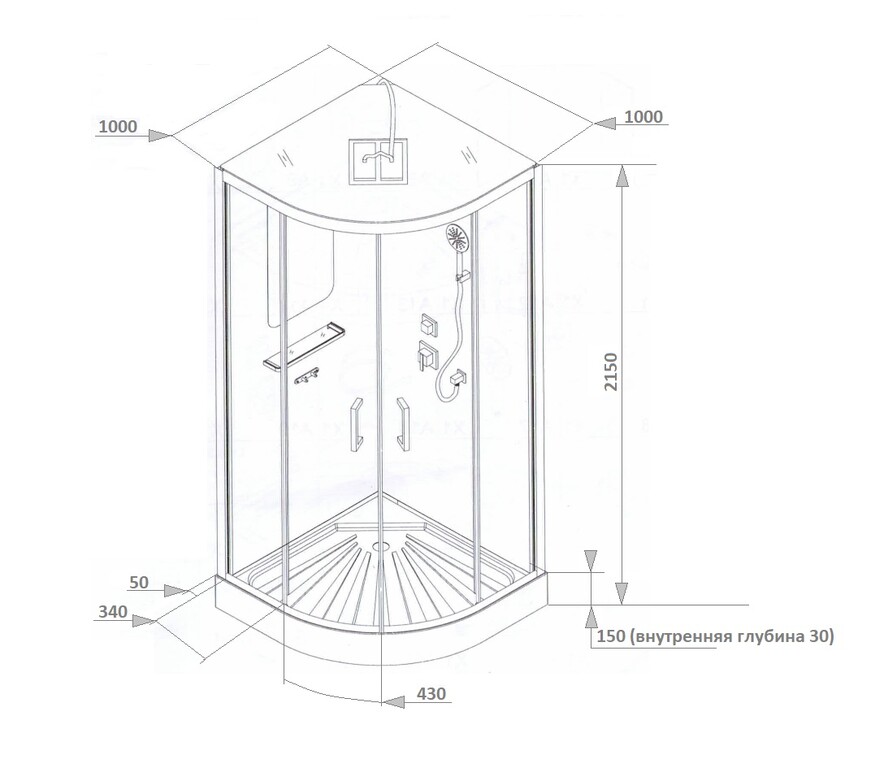 Душевая кабина CeruttiSpa Viva 101 100x100