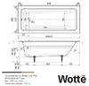 Чугунная ванна Wotte Line Plus 180x80 БП-э00д1471