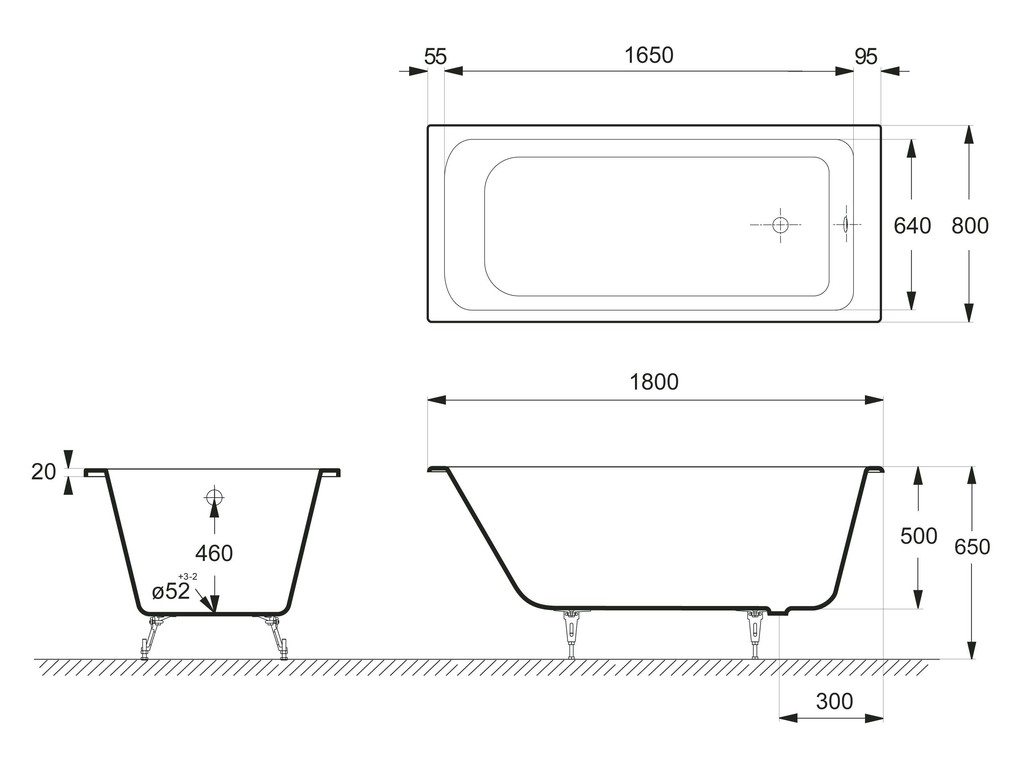 Чугунная ванна Vinsent Veron Kingston 180x80x50