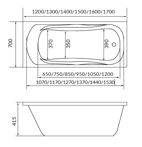 Акриловая ванна 1MarKa Classic 150x70