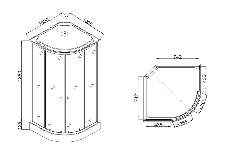 Душевая кабина Loranto CS-1000-13TM/M 100x100