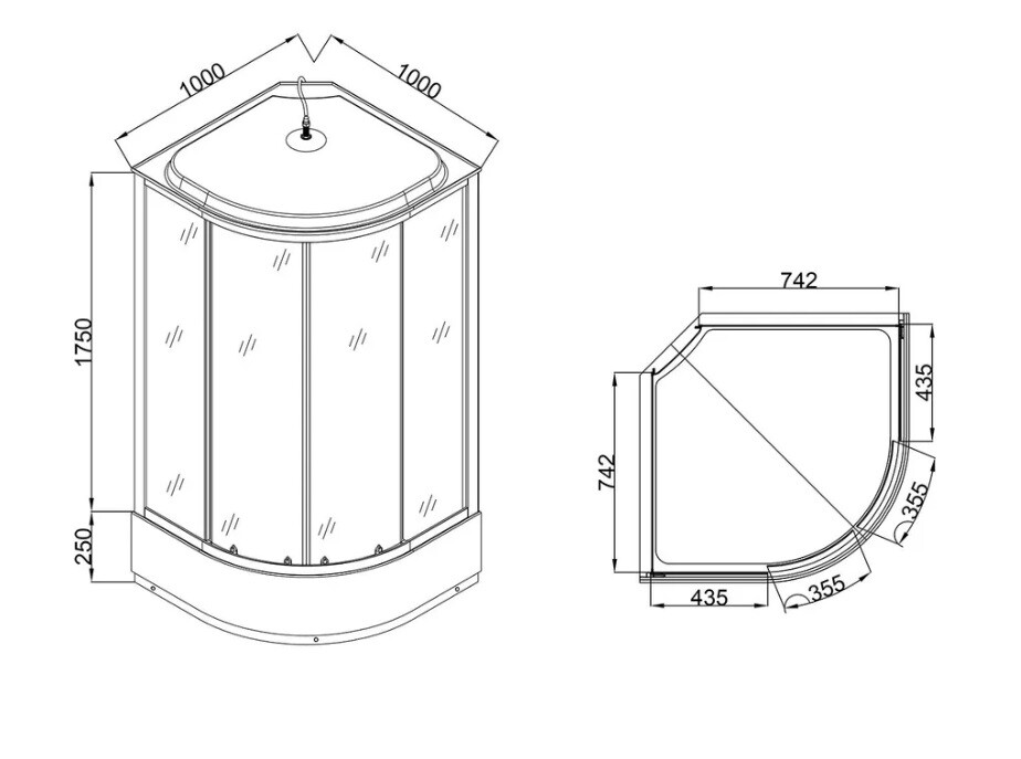 Душевая кабина Loranto CS-1000-25TM/M 100x100