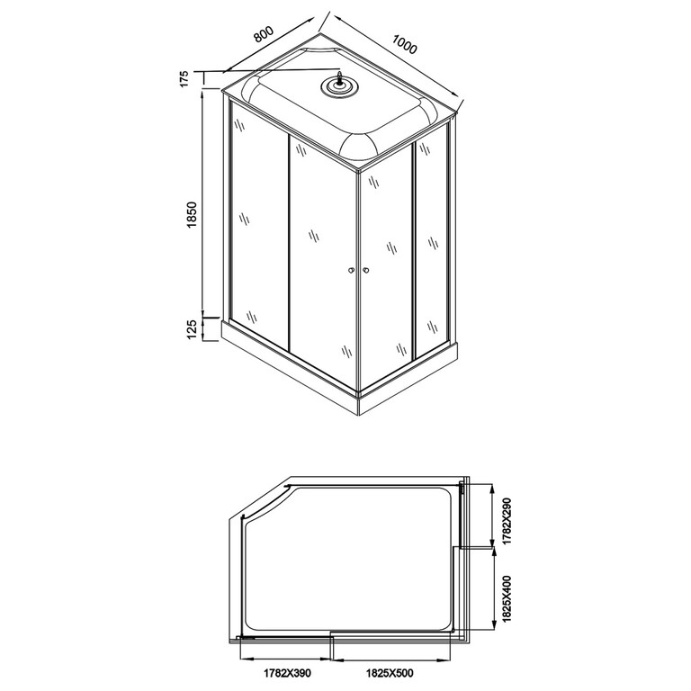 Душевая кабина Loranto CS-5180-13L G 100x80