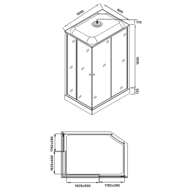Душевая кабина Loranto CS-5180-13R F 100x80