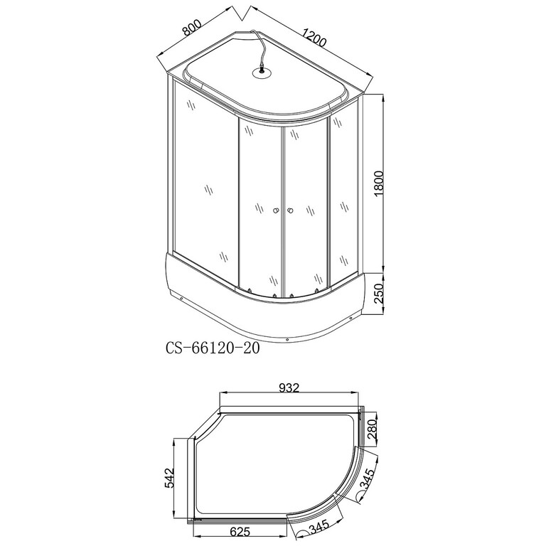 Душевая кабина Loranto CS-66120-20L F 120x80