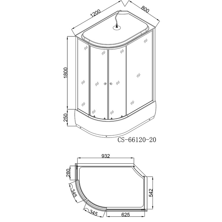 Душевая кабина Loranto CS-66120-20R F 120x80