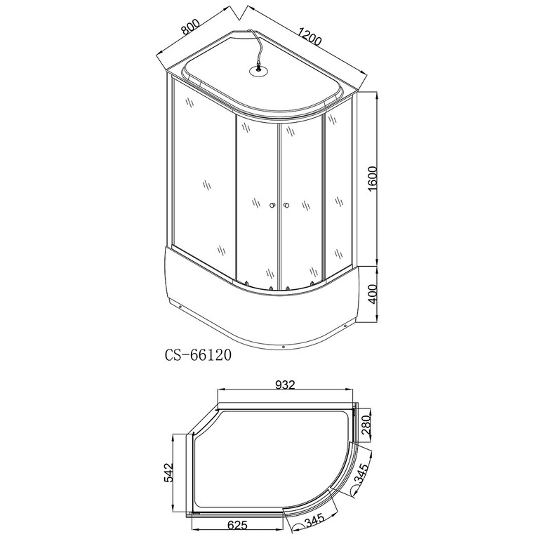 Душевая кабина Loranto CS-66120L G 120x80