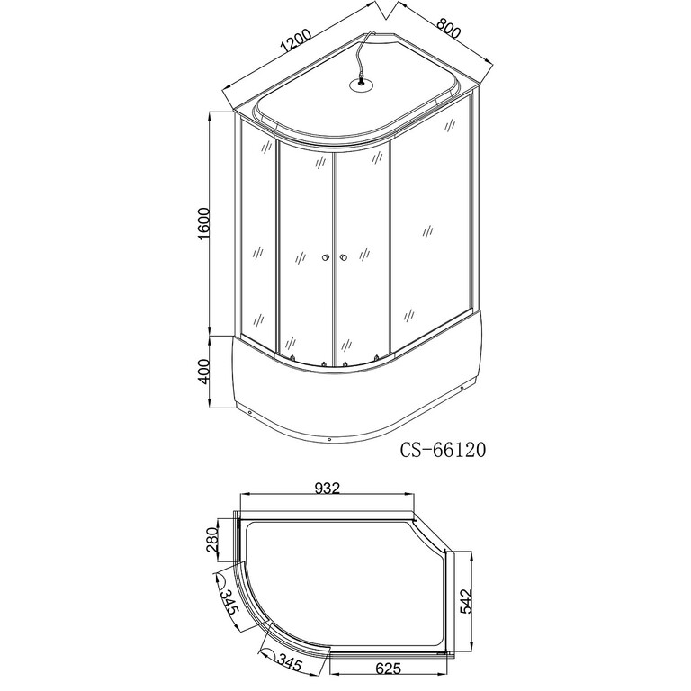 Душевая кабина Loranto CS-66120R F 120x80