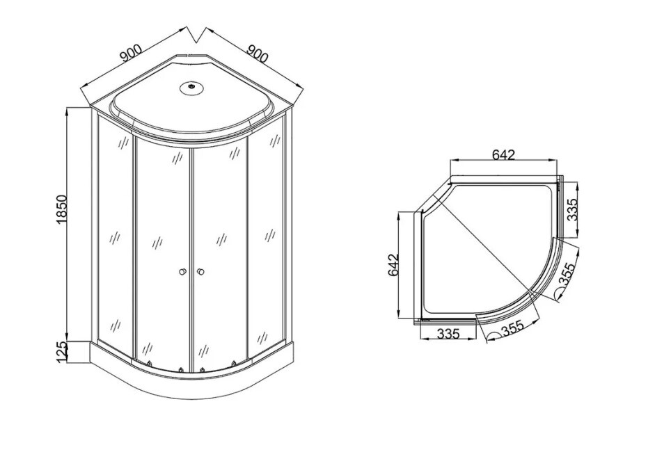 Душевая кабина Loranto CS-900-13TM/M 90x90