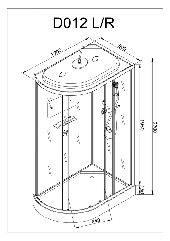 Душевая кабина AvaCan D012SR 120x90