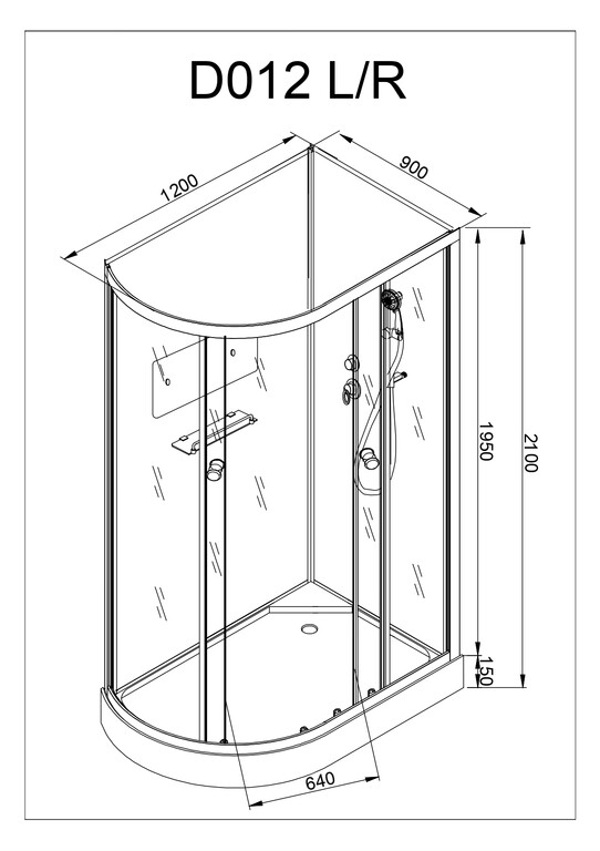 Душевая кабина AvaCan D012R 120x90