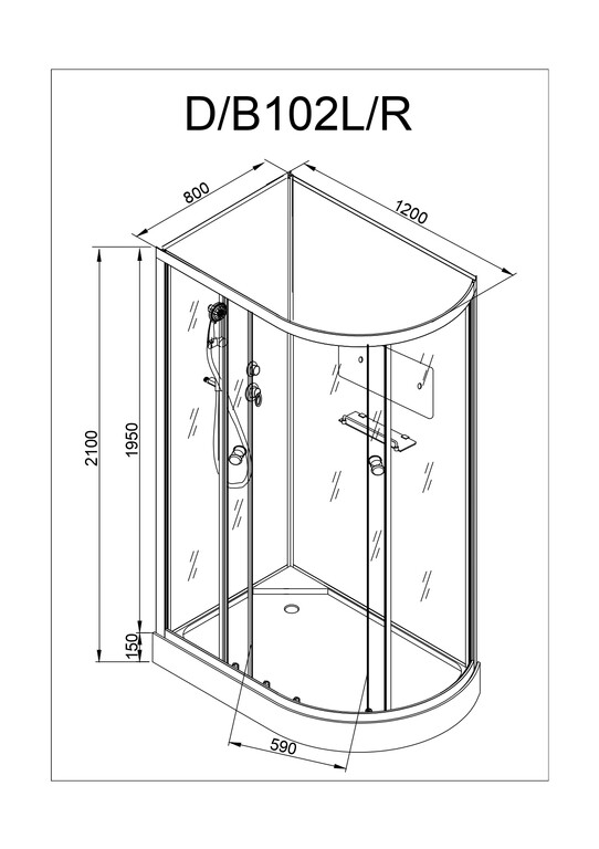 Душевая кабина AvaCan D102R 120x80