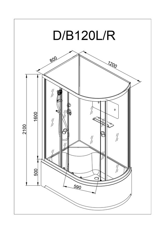 Душевая кабина AvaCan D120L 120x80