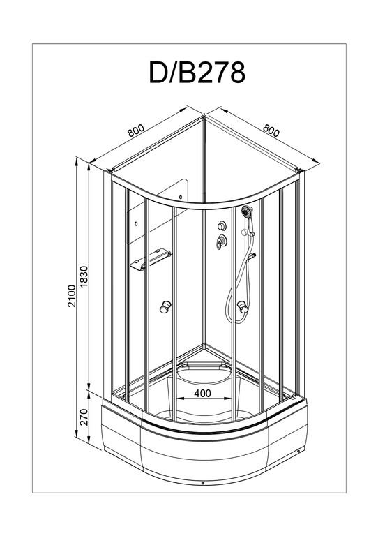 Душевая кабина AvaCan D278 80x80