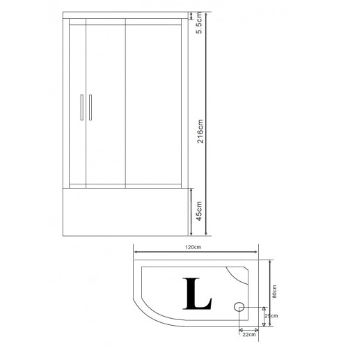 Душевая кабина BandHours Star L 120x80