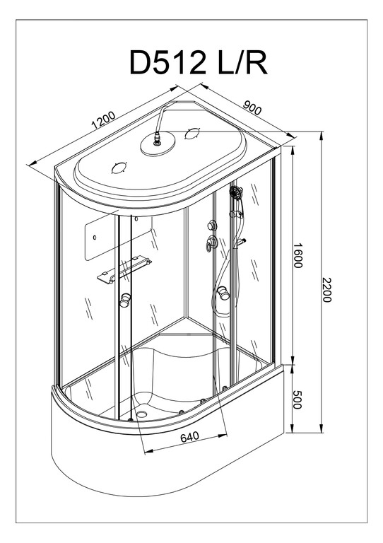 Душевая кабина AvaCan D512SR 120x90