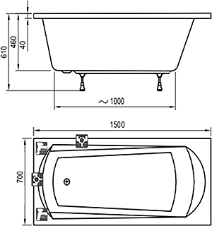 Акриловая ванна Ravak Domino Plus 150x70 C641R00000