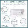Чугунная ванна Delice Continental Plus 100x70 с ручками а/п