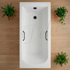 Ванна из искусственного камня Delice Scandi 180x75 глянцевая с черными ручками DLR330030RB-G