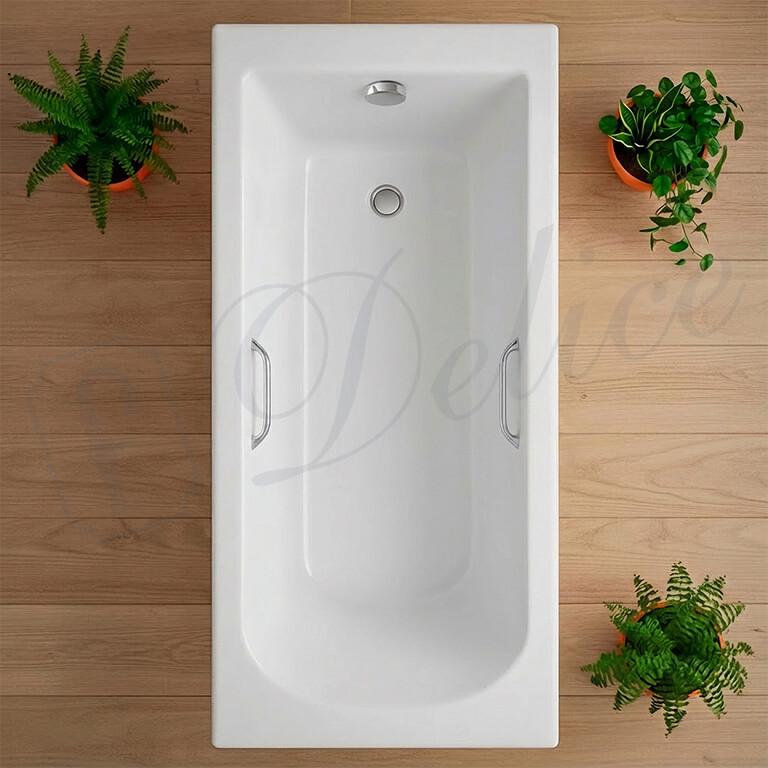 Ванна из искусственного камня Delice Scandi 170x70 глянцевая с ручками хром DLR330025R-G