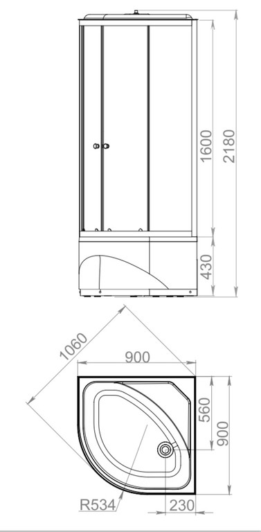 Душевая кабина Domani-Spa Delight Slim 99 high 90x90