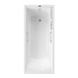 Чугунная ванна Vinsent Veron Devon 175x70x45 с ручками цвет никель и а/п