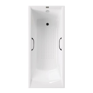 Чугунная ванна Vinsent Veron Devon 175x75x45 с черными матовыми ручками и а/п