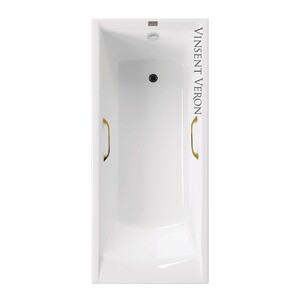 Чугунная ванна Vinsent Veron Devon 175x75x45 с золотыми ручками