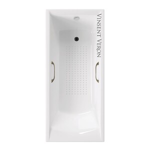 Чугунная ванна Vinsent Veron Devon 180x70x45 с бронзовыми ручками и а/п