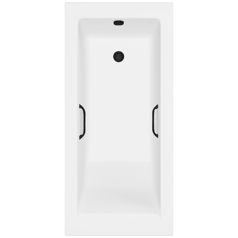 Ванна из искусственного камня Delice Diapason 170x80 матовая с черными ручками DLR330007RB-M