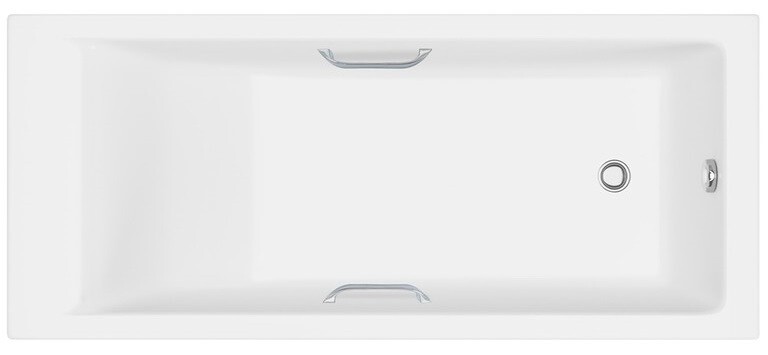 Ванна из искусственного камня Delice Diapason Ultra с узким бортом 170x80 глянцевая с ручками хром DLR330051R-G