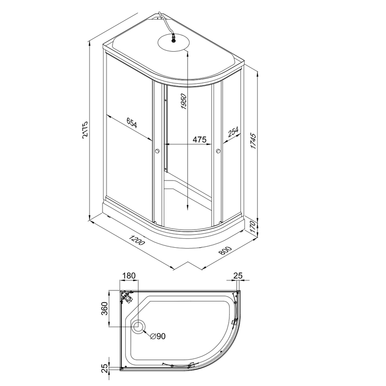 Душевая кабина Triton Коралл А 120x80 L мозаика