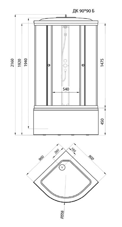 Душевая кабина Triton Риф Б 90x90