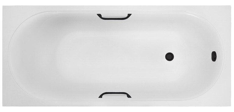 Ванна из искусственного камня Delice Dolce 170x80 глянцевая с черными ручками DLR330060RB-G