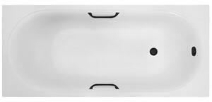 Ванна из искусственного камня Delice Dolce 170x70 глянцевая с черными ручками DLR330058RB-G