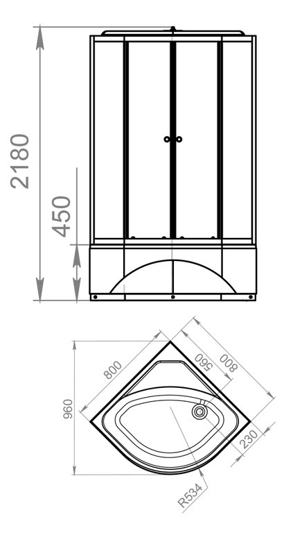 Душевая кабина Melodia Classica MB01004 80x80 DS01DS88HWCl00