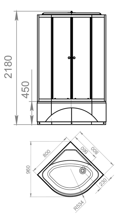 Душевая кабина Melodia Classica MB01032 80x80 DS01DS88HBT00